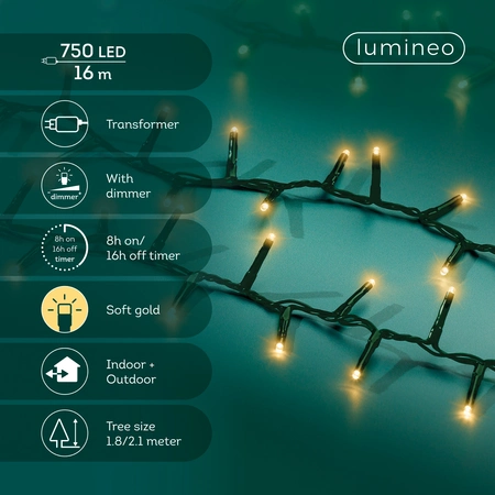 Compact LED Lights - Lumineo - 750 lampjes soft gold - afbeelding 10
