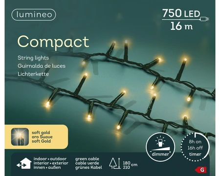 Compact LED Lights - Lumineo - 750 lampjes soft gold - afbeelding 7