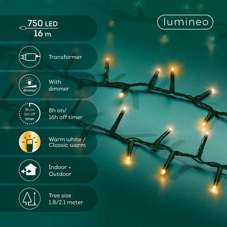 Compact LED Lights - Lumineo - 750 lampjes warm wit/klassiek warm - afbeelding 6