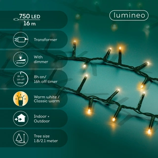 Compact LED Lights - Lumineo - 750 lampjes warm wit/klassiek warm - afbeelding 6