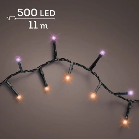 Compact LED Lights Twinkle - Lumineo - 500 lampjes Paars/Oranje - afbeelding 2