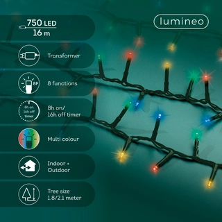 Compact LED Lights Twinkle - Lumineo - 750 lampjes Multicolor - afbeelding 6
