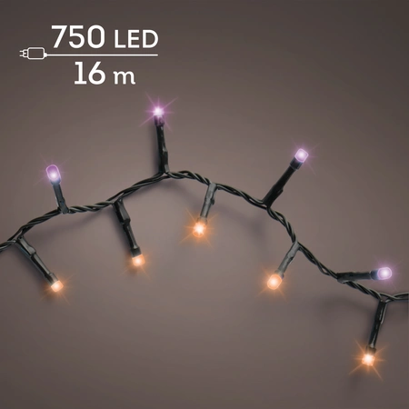 Compact LED Lights Twinkle - Lumineo - 750 lampjes Paars/Oranje - afbeelding 2