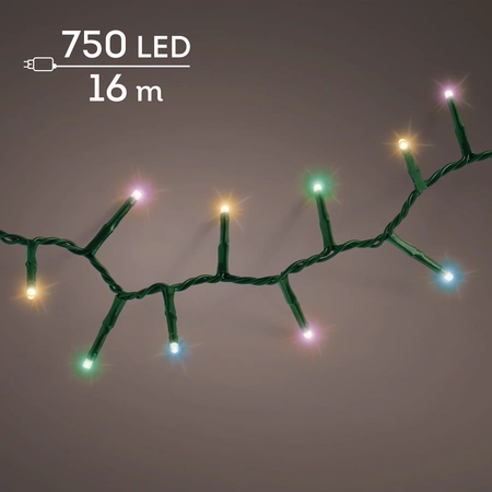 Compact LED Lights Twinkle - Lumineo - 750 lampjes Soft Multicolor - afbeelding 2