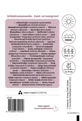 Cruydt-Hoeck Wildebloemenweide - Kleurrijk Voor Zand- En Leemgronden - afbeelding 2