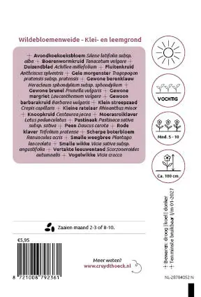 Cruydt-Hoeck Wildebloemenweide - Voor Klei- En Leemgronden - afbeelding 2