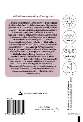 Cruydt-Hoeck Wildebloemenweide - Voor Zandgrond - afbeelding 2