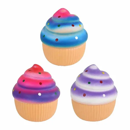 Cupcake Squeeze Knijpspeeltje 11cm (3 uitvoeringen)