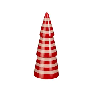 Decoratie Boom H21.5cm Rood/Roze gestreept