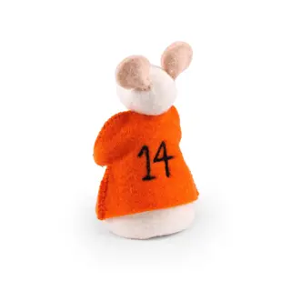 Decoratiemuis met Voetbal Vilt - Handgemaakte Fairtrade Decoratie - afbeelding 2