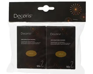 Decoris Kerstbalhaakjes Goud - 2 doosjes a 50 stuks