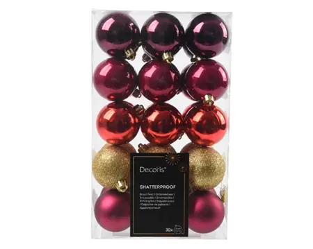 Kerstbal kunststof mix