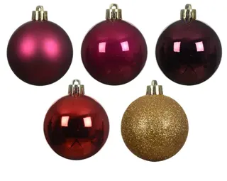 Kerstbal kunststof mix