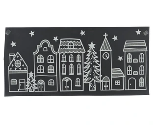 Decoris Raamdecoratie Geveltjes 49x23cm Wit - afbeelding 1