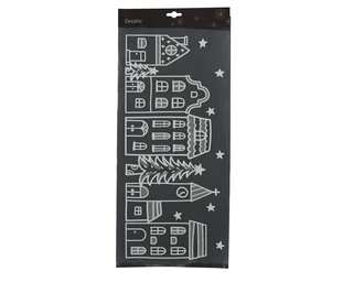 Decoris Raamdecoratie Geveltjes 49x23cm Wit - afbeelding 2