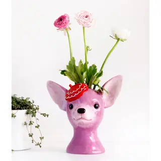 Decoris Vaas Chihuahua – Lila – H18 cm – Dolomiet - afbeelding 2