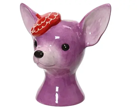 Decoris Vaas Chihuahua – Lila – H18 cm – Dolomiet - afbeelding 1