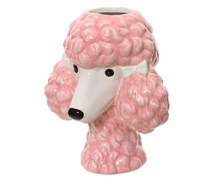 Decoris Vaas Poedel – Roze – H21 cm – Dolomiet