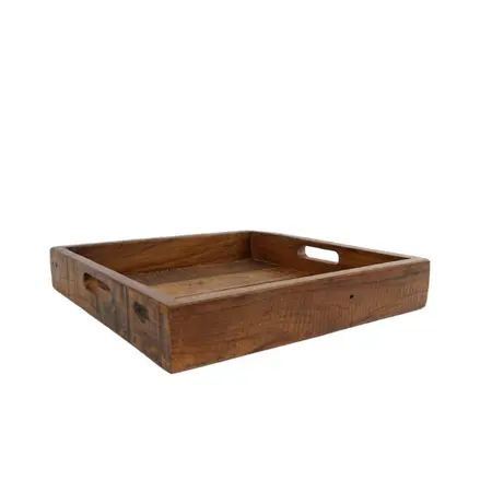 Rustiek Dienblad Wouter – Hout – Vierkant 40×40 × 7 cm – Serveerschaal
