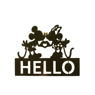 Metal door sign LED - Mickey & Minnie Hello