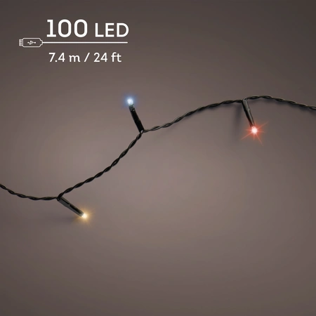 Duracharge Basic Twinkle - 100 LED Multi Colour (USB oplaadbaar) - afbeelding 3