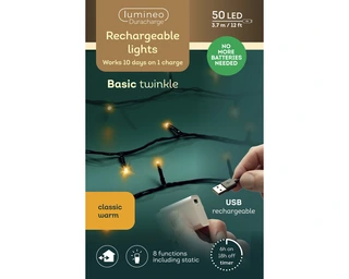 Duracharge Basic Twinkle - 50 LED Klassiek Warm (USB oplaadbaar) - afbeelding 6