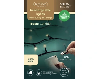 Duracharge Compact Twinkle - 160 LED Klassiek Warm (USB-oplaadbaar)