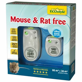 ECOstyle Mouse & Rat free - Ultrasone Ongedierteverjager - 80+30