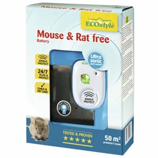 ECOstyle Mouse & Rat free Battery - Ultrasone Ongedierteverjager - 50m2 - afbeelding 1