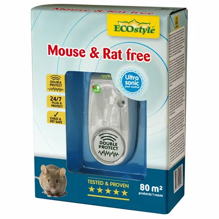 ECOstyle Mouse & Rat free - Ultrasone Ongedierteverjager - 80m2