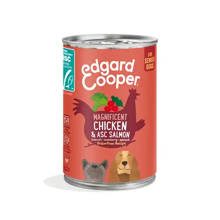 Edgard & Cooper - Hond Blik Senior Kip & Zalm 400g - afbeelding 1