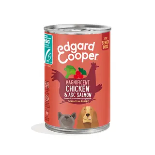 Edgard & Cooper - Hond Blik Senior Kip & Zalm 400g