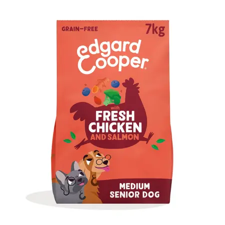Edgard & Cooper - Hond Brok Senior Medium Verse Kip & Zalm 7kg - afbeelding 1