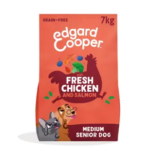 Edgard & Cooper - Hond Brok Senior Medium Verse Kip & Zalm 7kg - afbeelding 1