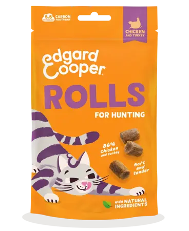 Edgard & Cooper - Kattensnack Rolls Kip/Kalkoen 45g - afbeelding 1