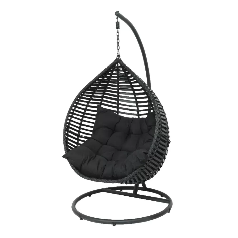 blik merk Opblazen Egg Chair Hangstoel Amadora - Zwart