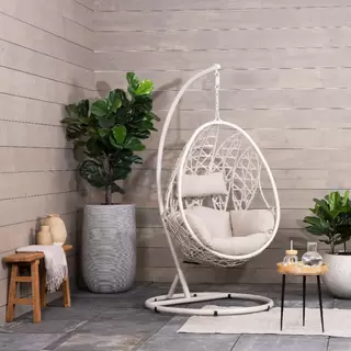 Egg Chair Hangstoel Malaga - Wit