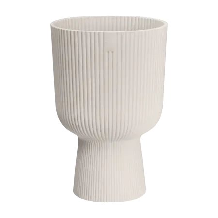 Elho - Pot Vibes Fold Coupe D14cm Linnen Wit - afbeelding 1
