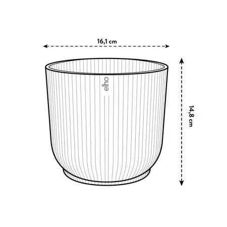 Elho - Pot Vibes Fold D16 cm - Antraciet - afbeelding 5
