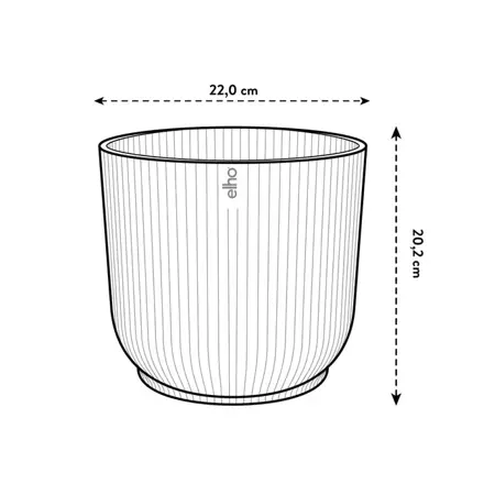 Elho - Pot Vibes Fold D22 cm - Antraciet - afbeelding 3