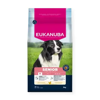 Eukanuba Hondenbrokken Senior Middelgrote Rassen - Kip 3 kg - afbeelding 1