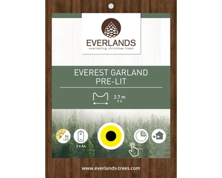 Everlands Everest Kerstguirlande 2,7m met 80 LED lampjes - afbeelding 2