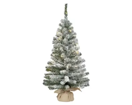 Everlands Imperial Mini Boom H90cm - Sneeuw - met verlichting op batterijen