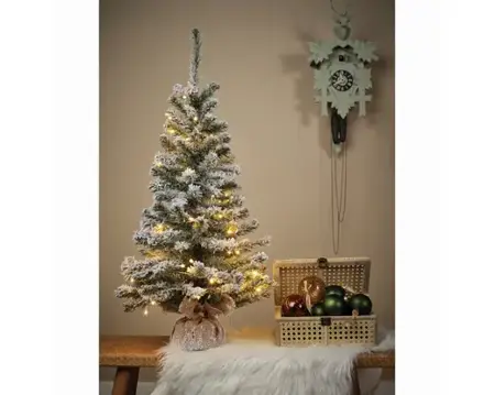 Everlands Imperial Mini Boom H90cm - Sneeuw - met verlichting op batterijen - afbeelding 2