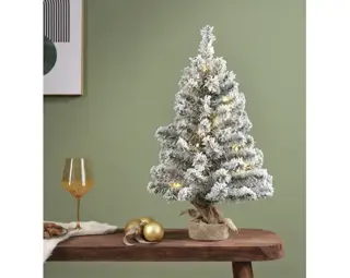 Everlands Imperial Mini Boom H90cm - Sneeuw - met verlichting op batterijen - afbeelding 3