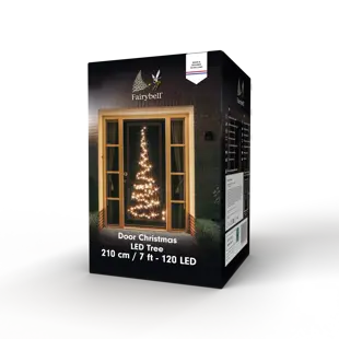 Fairybell Deurkerstboom 210cm - 120 lampjes warm wit