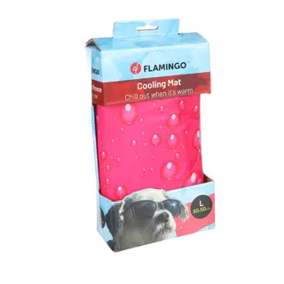 Flamingo koelmat hond fuchsia 90x50 cm – gelgevuld & waterdicht