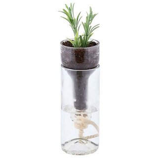 Fles bloempot met water reservoir