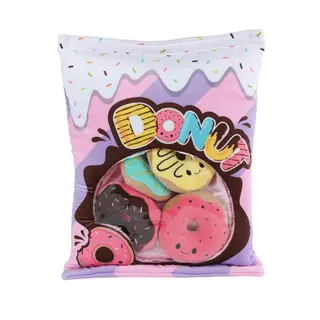Fluffy Menu pluche met 4 donuts 42cm