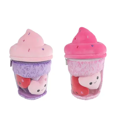 Fluffy Menu Pluche IJsje met 3 Hartjes 26cm (assorti) - afbeelding 1